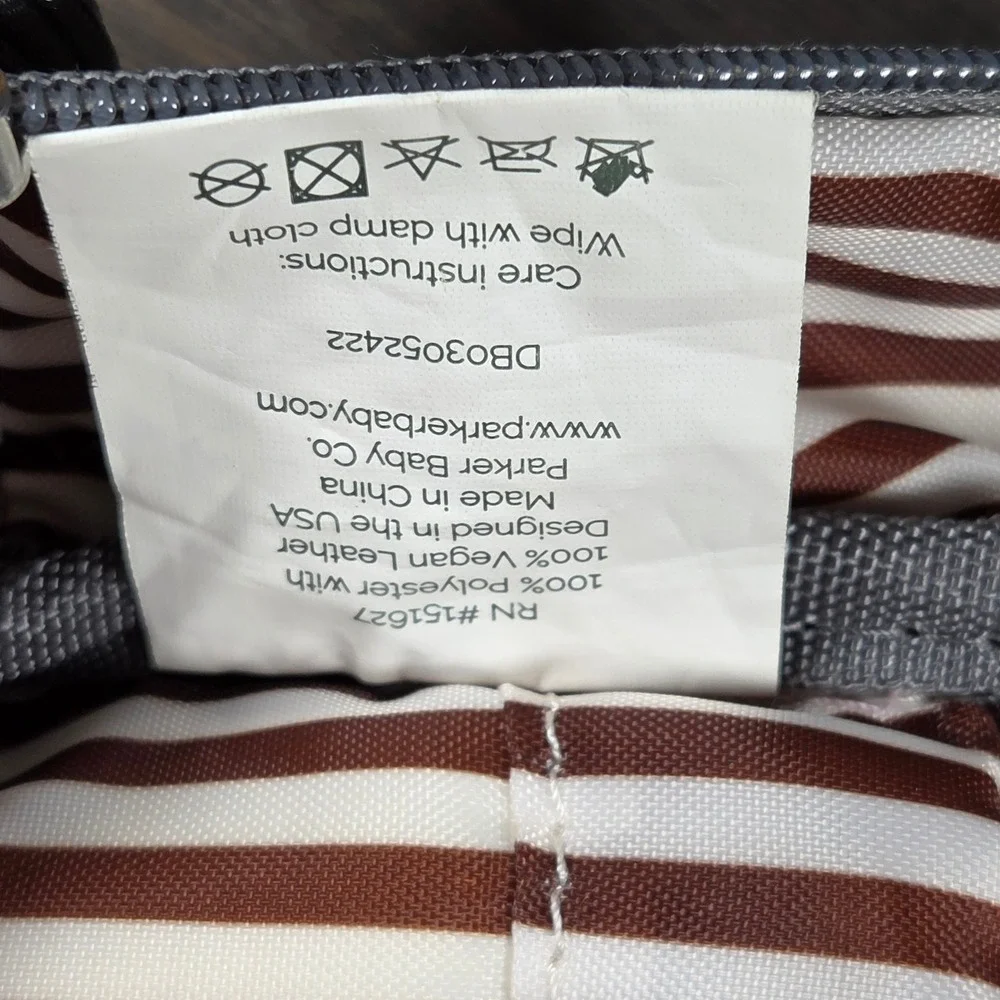 Parker Baby Co Unisex Large Birch Diaper Backpack Changing Pad Cream Gray Tan